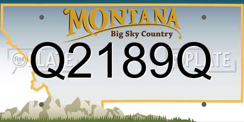 Q2189Q Montana License Plate