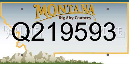 Q219593 Montana License Plate