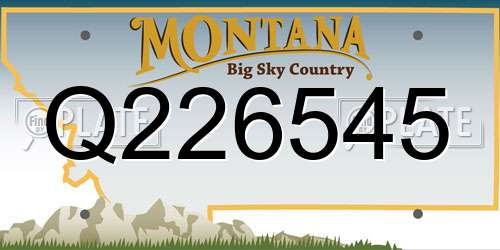 Q226545 Montana License Plate
