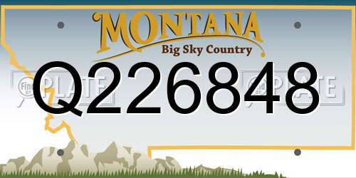 Q226848 Montana License Plate