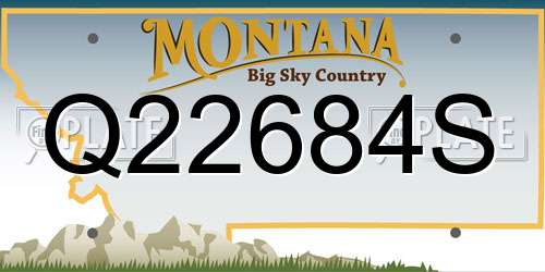 Q22684S Montana License Plate