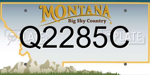 Q2285C Montana License Plate