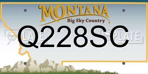 Q228SC Montana License Plate