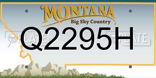 Q2295H Montana License Plate