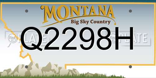 Q2298H Montana License Plate