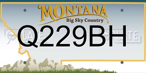 Q229BH Montana License Plate