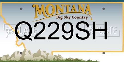 Q229SH Montana License Plate