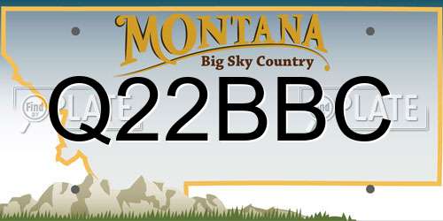 Q22BBC Montana License Plate