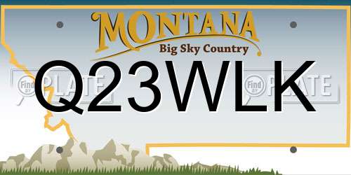 Q23WLK Montana License Plate