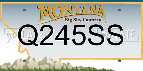 Q245SS Montana License Plate