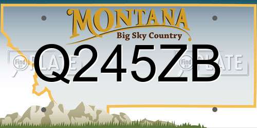 Q245ZB Montana License Plate