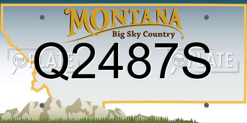 Q2487S Montana License Plate
