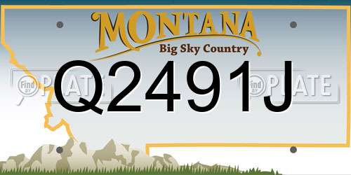 Q2491J Montana License Plate