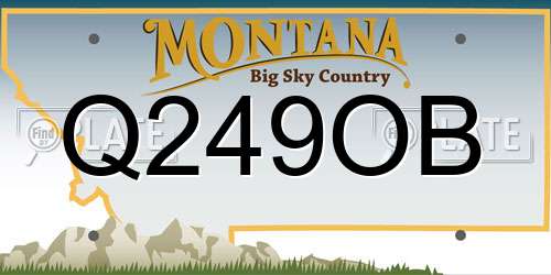 Q249OB Montana License Plate