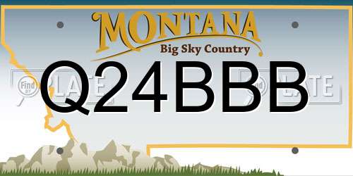 Q24BBB Montana License Plate