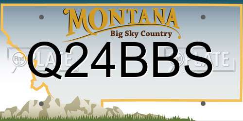 Q24BBS Montana License Plate