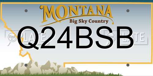 Q24BSB Montana License Plate