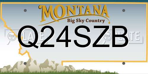 Q24SZB Montana License Plate