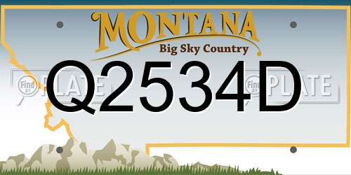 Q2534D Montana License Plate