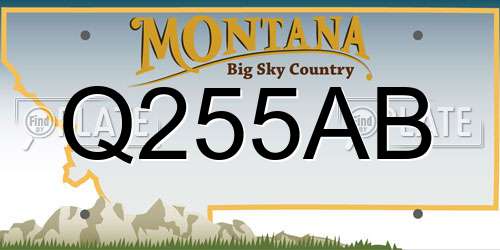 Q255AB Montana License Plate