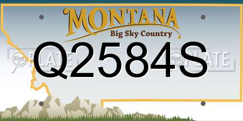Q2584S Montana License Plate