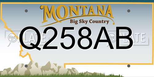 Q258AB Montana License Plate