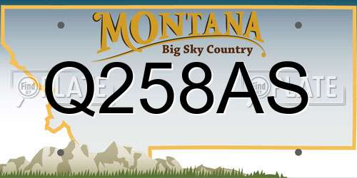 Q258AS Montana License Plate
