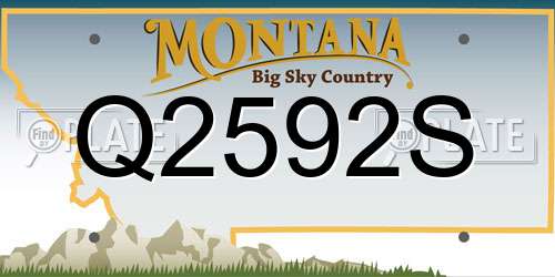 Q2592S Montana License Plate