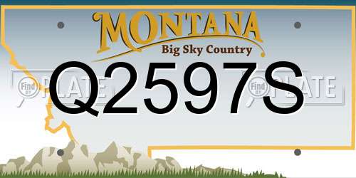 Q2597S Montana License Plate