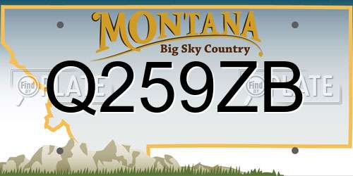 Q259ZB Montana License Plate
