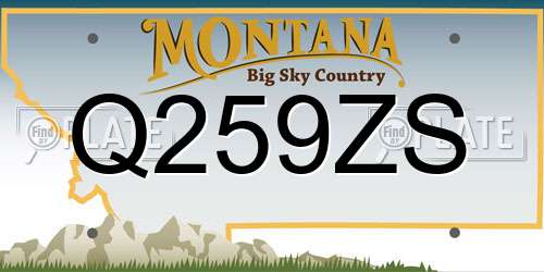 Q259ZS Montana License Plate
