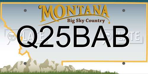 Q25BAB Montana License Plate