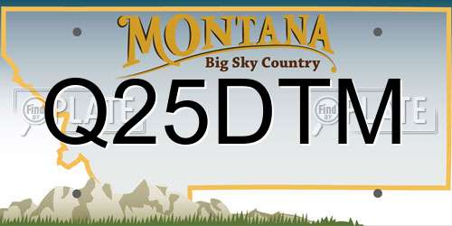 Q25DTM Montana License Plate