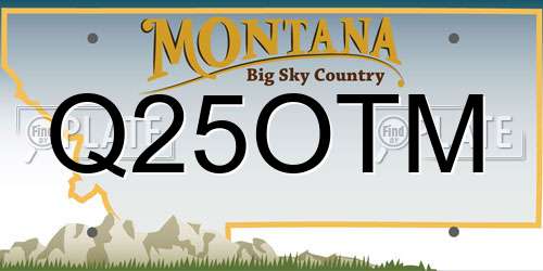 Q25OTM Montana License Plate