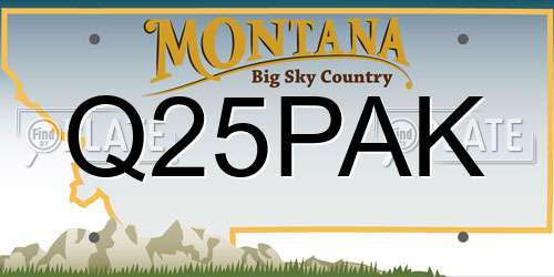 Q25PAK Montana License Plate