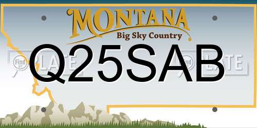 Q25SAB Montana License Plate