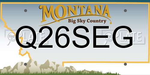 Q26SEG Montana License Plate