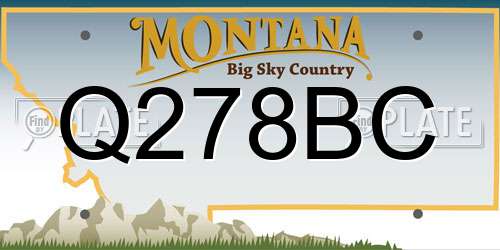 Q278BC Montana License Plate