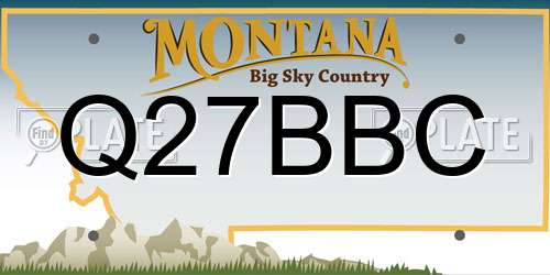 Q27BBC Montana License Plate