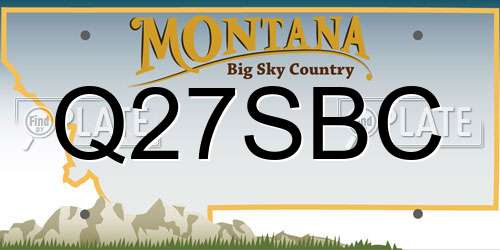 Q27SBC Montana License Plate