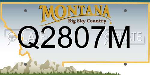 Q2807M Montana License Plate
