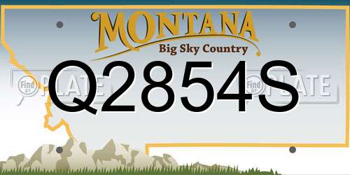 Q2854S Montana License Plate