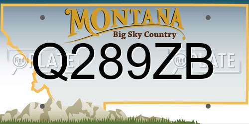 Q289ZB Montana License Plate