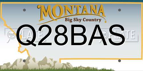 Q28BAS Montana License Plate