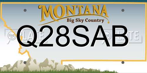 Q28SAB Montana License Plate