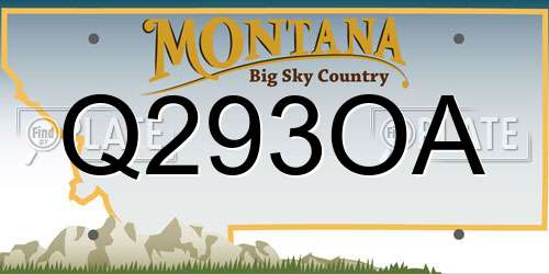 Q293OA Montana License Plate