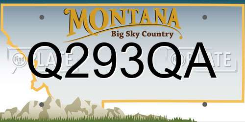 Q293QA Montana License Plate