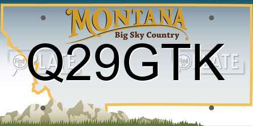 Q29GTK Montana License Plate