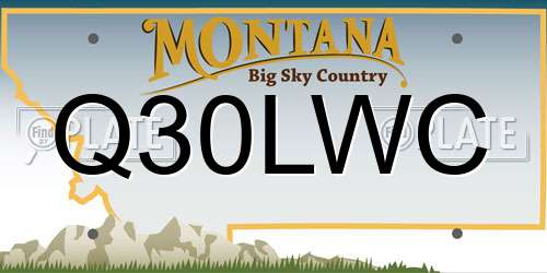 Q30LWC Montana License Plate