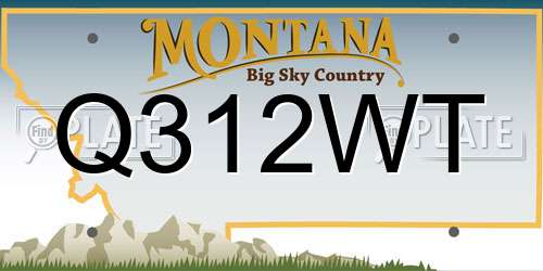 Q312WT Montana License Plate